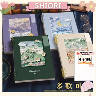  Sổ vở còng thay được giấy A5 B5 -120 trang kẻ ngang SHIORI- Thiết kế khuyết còng dễ viết planner tập vở học sinh 