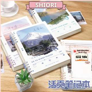 Sổ vở còng thay được giấy A5 B5 120 trang kẻ ngang caro 80/100 GSM, khuyết còng dễ viết planner, tập vở học sinh SHIORI