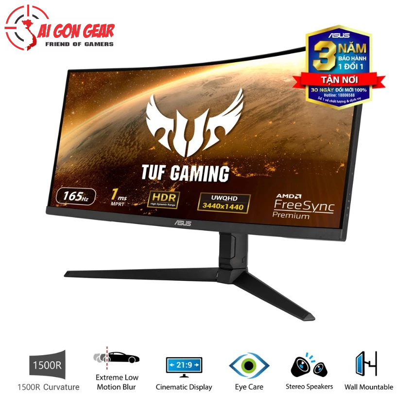 Màn hình Gaming ASUS TUF VG34VQL3A (34 inch/WQHD/VA/180Hz/1ms/Loa/Cong)