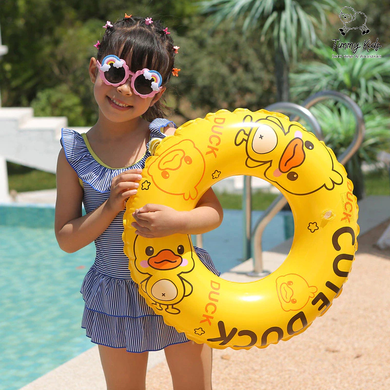 Phao Bơi Tròn Hình Vịt Vàng Dễ Thương Cho Bé | Phao Tập Bơi Trẻ Em Mùa Hè