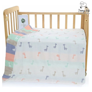Chăn Gạc 6 Lớp Cho Bé Mùa Hè – Họa Tiết Voi Dễ Thương – Cotton Mềm Mại, Thoáng Khí