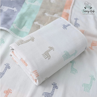 Chăn Gạc 6 Lớp Cho Bé Mùa Hè – Họa Tiết Voi Dễ Thương – Cotton Mềm Mại, Thoáng Khí