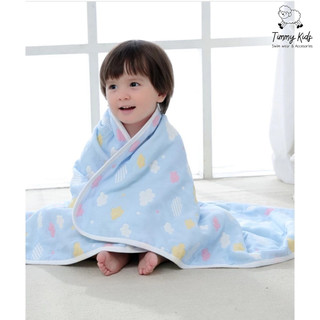 Chăn Gạc 6 Lớp Cho Bé Mùa Hè – Họa Tiết Voi Dễ Thương – Cotton Mềm Mại, Thoáng Khí
