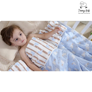Chăn Gạc 6 Lớp Cho Bé Mùa Hè – Họa Tiết Voi Dễ Thương – Cotton Mềm Mại, Thoáng Khí