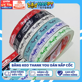 Băng Keo THANK YOU Dán Nắp Ly Trà Sữa, Cà Phê, Hộp Thức Ăn Nhiều Màu Rộng 12mm – Dài 72m