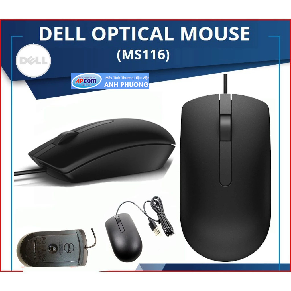 Chuột máy tính Dell MS116 (Đen)