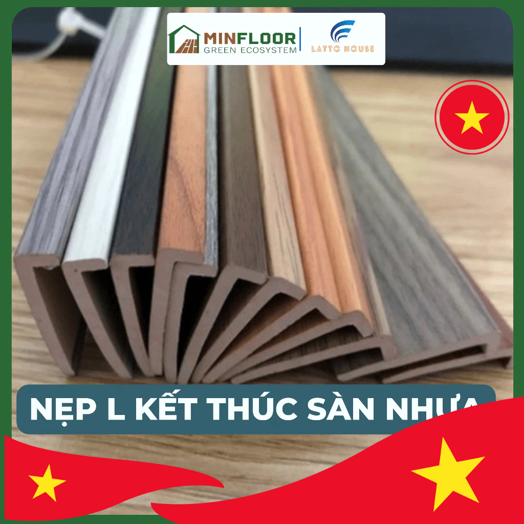 Nẹp L kết thúc 14 màu dành cho sàn nhựa, sàn SPC, sàn gỗ...