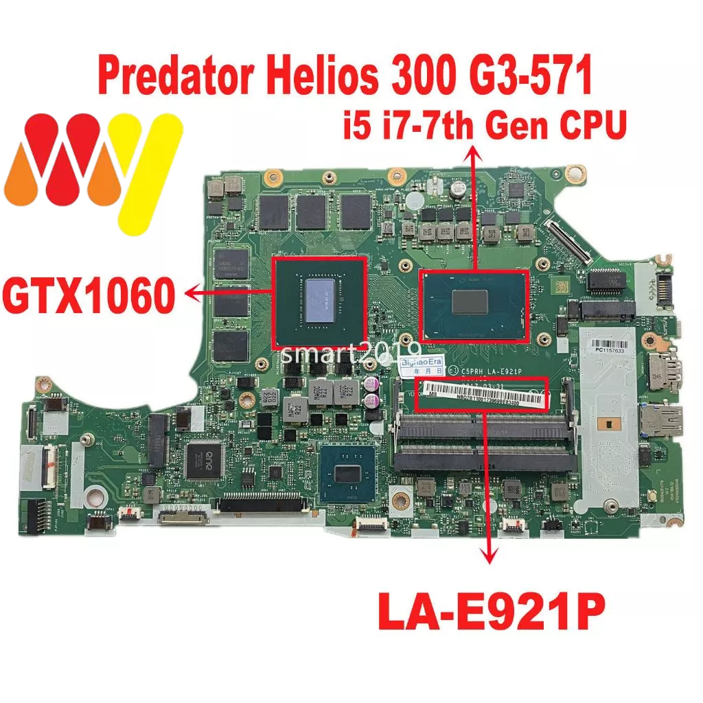 MAIN thay thế Laptop ACER PRETADOR HELIO 300 G3-571 I7-7700HQ VGA 1060 mã : la-e921p