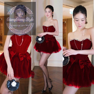 VÁY CÚP XÒE ĐÍNH NƠ EO TO 051223
