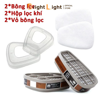 Bộ mặt nạ 6200 đầy đủ, chống sơn phun, hóa chất, thuốc trừ sâu, dùng cho chế biến gỗ, xi măng