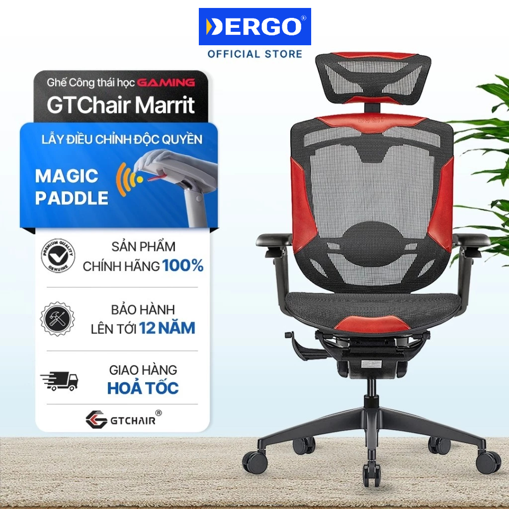 Ghế Gaming Công Thái Học Cao Cấp DERGO GTChair Marrit X (Gaming) - Bản Tay 5D