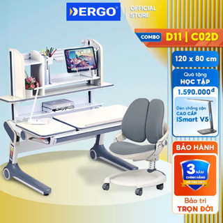 Bộ Bàn Học Cao Cấp DERGO Hanover D11 Pro Royal - C02D Chống Gù Chống Cận (Tặng đèn chống cận iSmart V5)