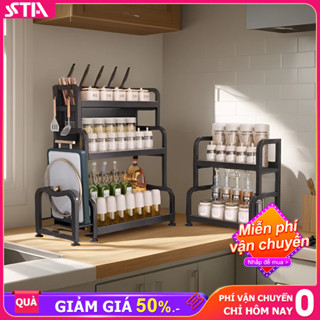 STA Kệ đựng gia vị nhà bếp 2 và 3 Tầng Kệ gia vị inox để bát đũa dao thớt Kệ để gia vị nhà bếp