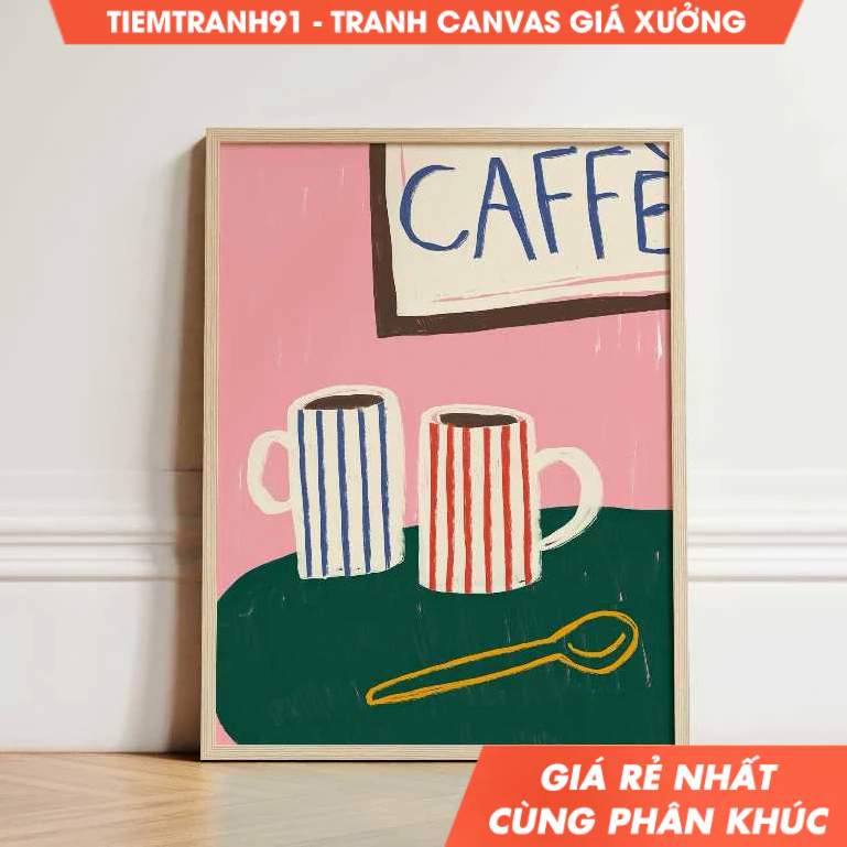 Tranh treo tường, Coffee Poster, Kitchen Wall Art, Kitchen Decor, Aesthetic Wall Art,  tặng kèm đinh