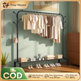 Troy Kệ treo quần áo Sào phơi đồ đen/trắng Treo quần áo đơn giản Giá treo quần áo Bền chặt