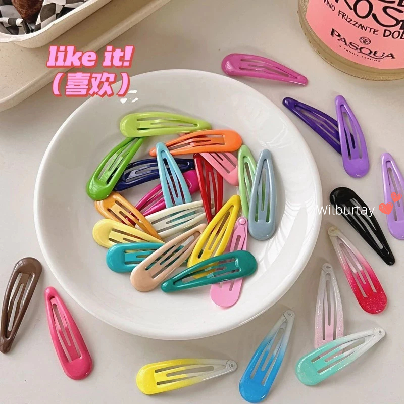 ✨Wilburtay 1k Kẹp tóc BB màu kẹp hình giọt nước xinh xắn