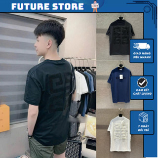 Áo Phông Nam Gi Vi Ci Logo Thêu Bông 2 Mặt Siêu Chất - Áo Thun Nam Thêu Logo 2 Mặt Chất Cotton Cao Cấp