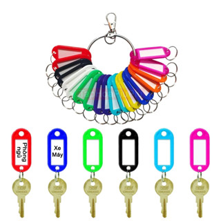 20 móc khóa ghi tên nhiều màu Tặng vòng treo giúp quản lý phân loại và đánh dấu chìa khóa, vali, tủ đồ dễ dàng