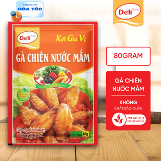 Gia Vị Gà Chiên Nước Mắm Deli Foods Sốt Ướp Thịt Nêm Sẵn Chiết Xuất Rau Củ Gói Nhỏ Tiện Lợi 80g