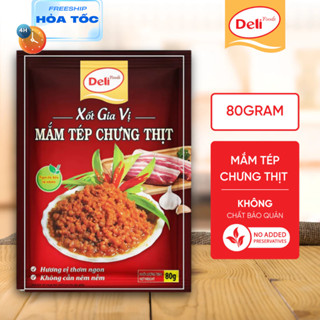  Gia vị nấu ăn mắm tép chưng thịt chuẩn vị Deli Foods - nêm sẵn thịt chưng tạo màu 80gr gói 