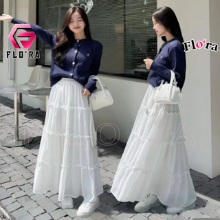 Chân Váy VOAN LỤA Dáng Dài 2 Lớp Kiểu Trơn CV19, Chân Váy Midi Cạp Chun Lưng Cao Có Lót Trong Flo'ra