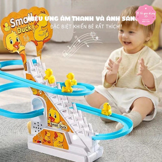 Đồ Chơi Cầu Trượt Vịt Vàng Leo Thang Cho Bé, Có Âm Thanh Nhạc Vui Nhộn, Kích Thích Tư Duy 89006 SLGD