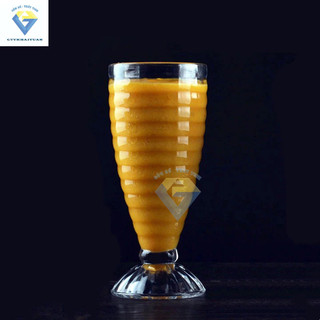  Bộ 6 ly thủy tinh uống sinh tố nước ép cafe Việt Nam mẫu sọc ngang C 