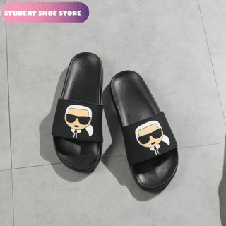  Dép Nam Nữ QUai Ngang Dép PU Karl cute mẫu mã đẹp form dáng năng động 