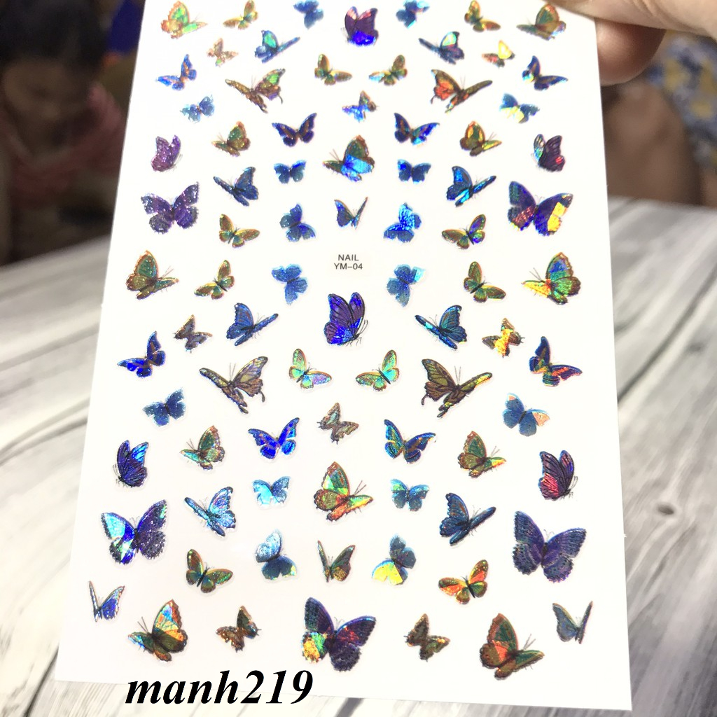 Sticker Bướm Phản Quang Nail - manh219