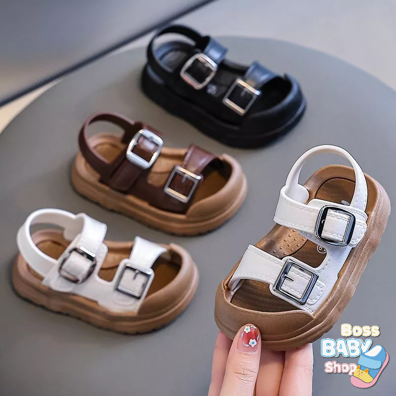 Sandal Tập Đi Cho Bé 0-2 Tuổi Quai Dán Nhựa Mềm Chống Nước Siêu Nhẹ Chống Trượt Phối Màu (002)