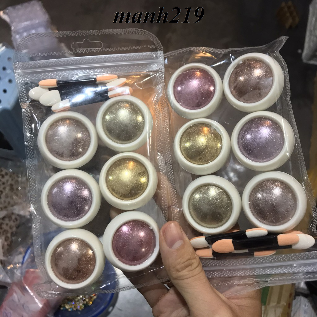 Set Tráng Gương 6 Hũ nail - manh219