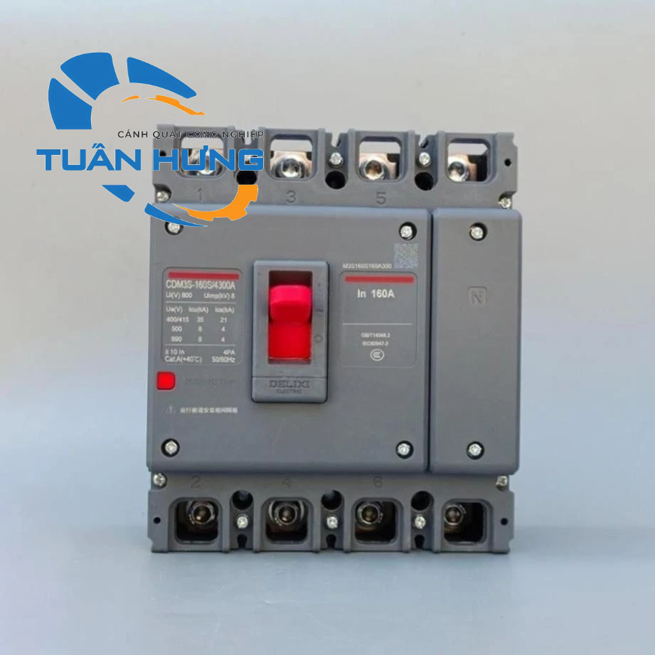 Aptomat khối, át khối 4 pha chống giật chống quá tải hàng delixi chính hãng bảo hành 1 năm.