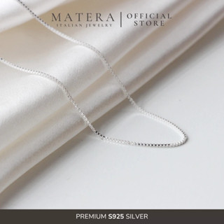 Dây chuyền bạc nữ MATERA S925 dây sợi lụa hộp mảnh 1mm phong cách tối giản sang trọng MDC22M10
