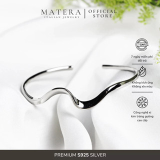   New Arrivals  Lắc tay bạc nữ MATERA Silken Flow S925 kiềng tay bạc nguyên khối thiết uốn sóng sang trọng MLT31 