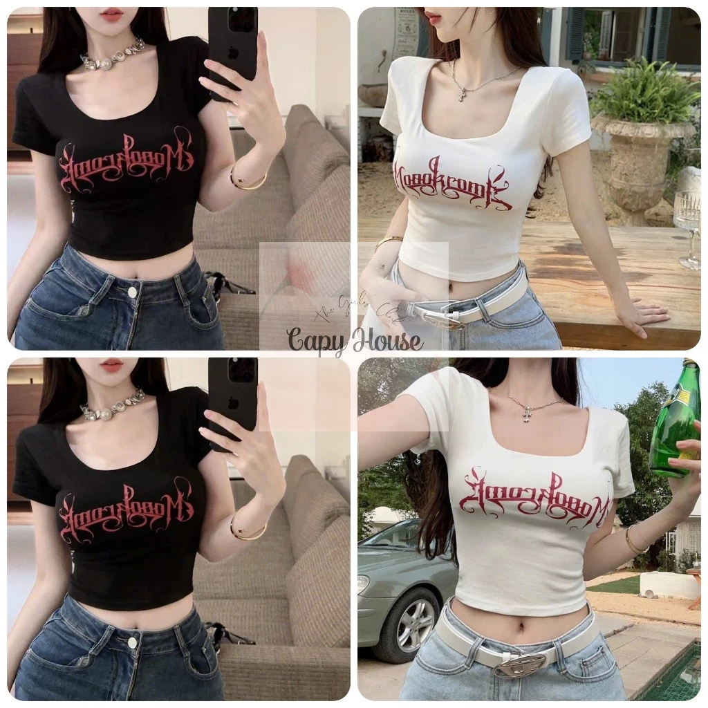 HOT DOUYIN - ÁO CROPTOPNỮ ÔM TAY NGẮN PHONG CÁCH ULZZANG CỰC ĐẸP
