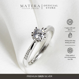 [New Arrivals] Nhẫn bạc nữ Lucy Fine Ring MATERA S925 đính đá 4mm kim cương nhân tạo cao cấp MNH50