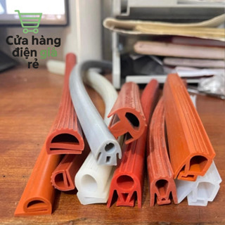 Gioăng silicon tủ cơm chịu nhiệt dạng chữ E, chữ M, M lệch, dùng làm kín tủ cơm, tủ hấp (bán theo Mét)