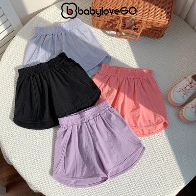 Quần đùi bé gái BabyloveGO, quần short đùi vải gió mềm nhẹ thoáng mát dáng thể thao năng động cho bé QG02