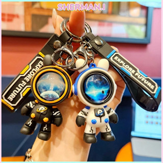 Mặt dây chuyền túi móc chìa khóa xe hình con thỏ phi hành gia bầu trời đầy sao-SN