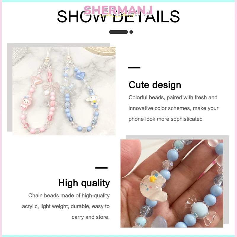 Dây chuyền điện thoại di động đính hạt hình chú chó quế Sanrio hoạt hình dễ thương-SN | BigBuy360 - bigbuy360.vn