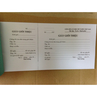 Giấy giới thiệu - có rãnh xé tiện lợi