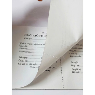 Giấy giới thiệu - có rãnh xé tiện lợi