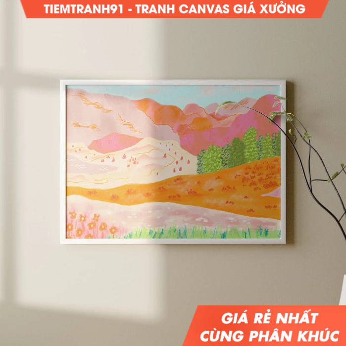 Tranh treo tường, Abstract Mountain , Colorful , Abstract Wall Art, Acrylic Art, Printable Art, tặng