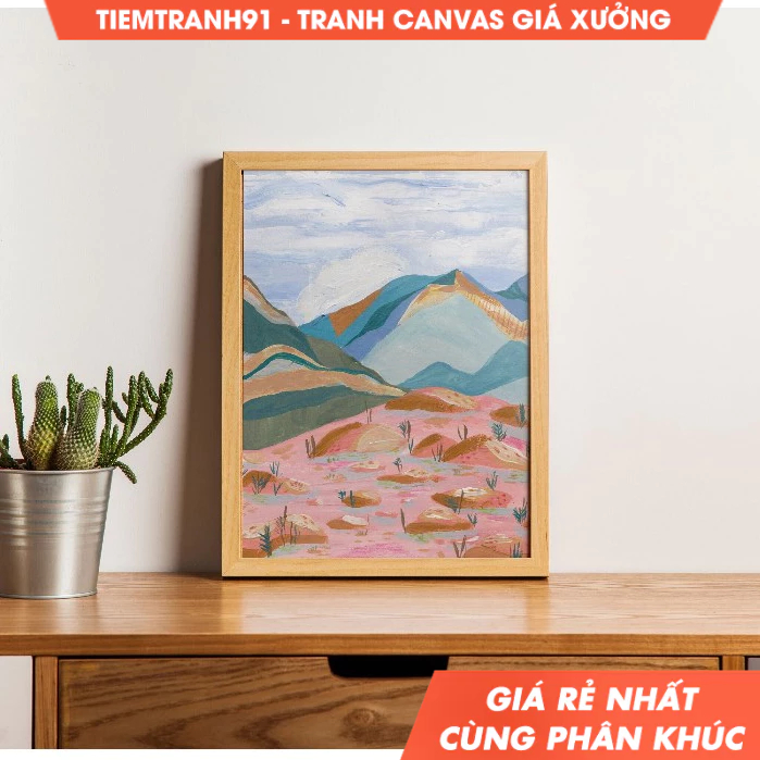 Tranh treo tường, Abstract Mountain , Colorful , Abstract Wall Art, Acrylic Art, Printable Art, tặng