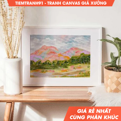 Tranh treo tường, Abstract Mountain , Colorful , Abstract Wall Art, Acrylic Art, Printable Art, tặng