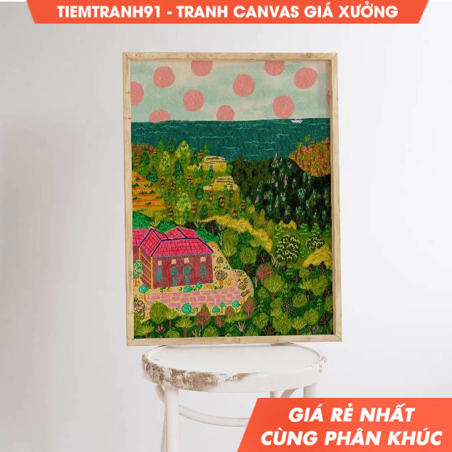 Tranh treo tường,Abstract Mountain , Colorful , Abstract Wall Art, Acrylic Art, Printable Art, tặng 