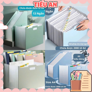 [Mới] Túi đựng tài liệu hồ sơ A4 (13 Ngăn) để bàn chứa được 2000 tờ, bìa hồ sơ nhiều ngăn dùng trong văn phòng góc