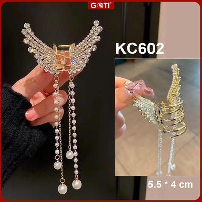 GOTI Quà Tặng Cho Nữ 20/10 8/3 Thanh Lịch - Kẹp Tóc Nhỏ Hình 5 Hạt Tròn Nâu Phù Hợp Đi Tiệc, Đi Chơi,KC6006
