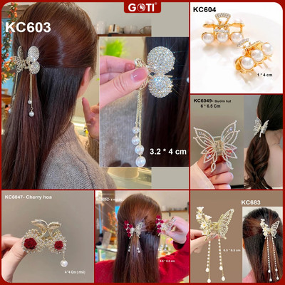 GOTI – Kẹp Tóc Càng Cua Nữ Thanh Lịch Hình Trái Cherry Đính Đá Quà Cho Nữ 20/10 - 8/3 KC603