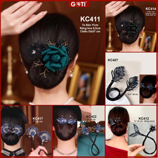  GOTI – Kẹp Quấn Tóc Búi Dự Tiệc Sang Trọng Quà Cho Nữ 20 10 8 3 – Dụng Cụ Tạo Kiểu Búi Tóc Bằng Vải Ruy Băng KC411 
